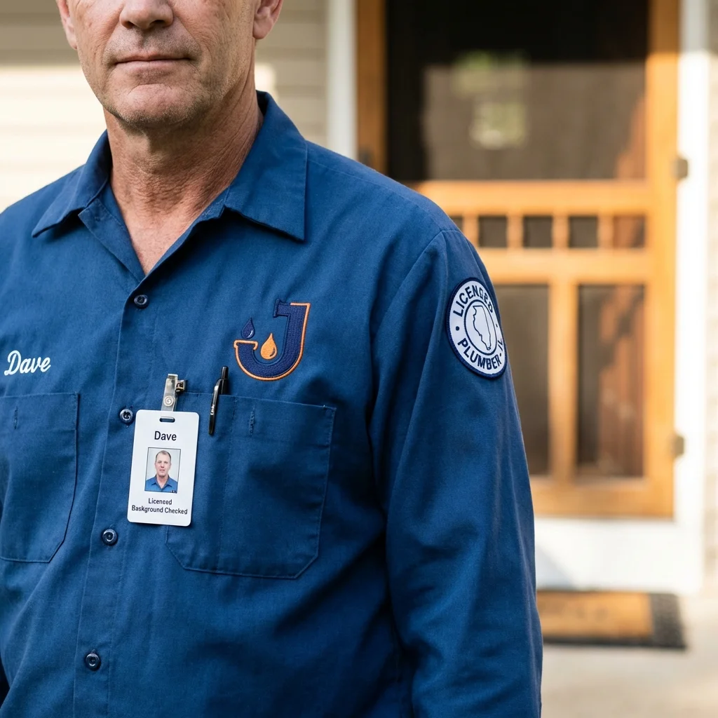 Licensed plumber showing ID badge in Skaneateles, NY
